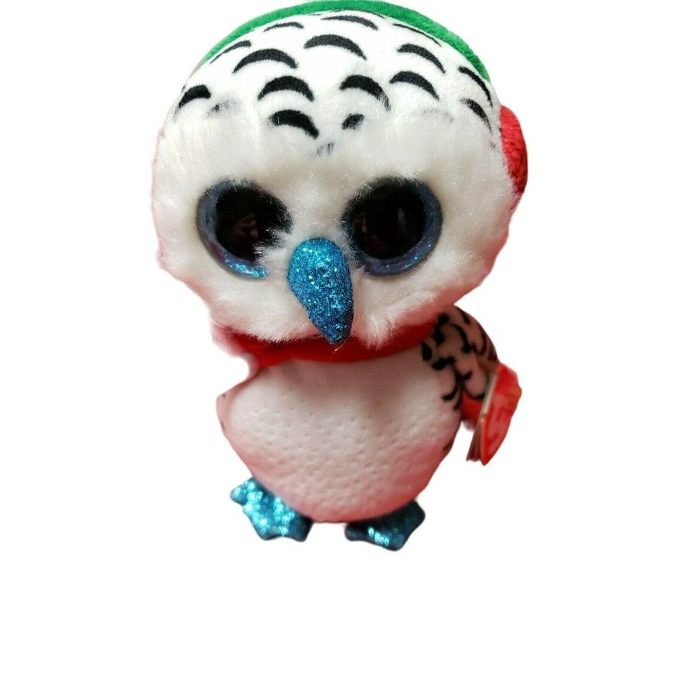 Ty Beanie Boos - NESTER the Christmas Owl (6‎ Inch) NEW - MINT with MINT TAGS 6T